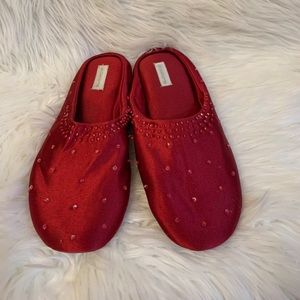 Liz Claiborne Red Embellished Slippers • no size